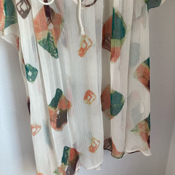 Ulla Johnson Marilyn Ruffle Sleeve Silk Chiffon Blouse 8 - Picture 4 of 9
